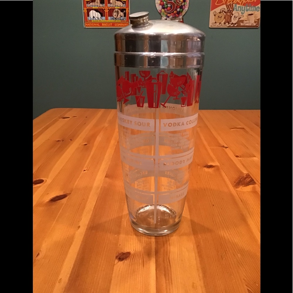 VINTAGE MID CENTURY BARWARE COCKTAIL SHAKER RECIPE